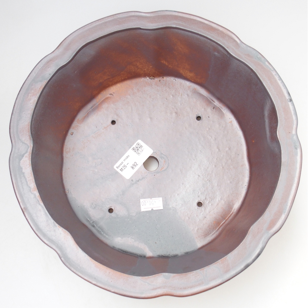 Bonsaischaal van keramiek 26,5 x 26,5 x 8 cm, metaalkleur