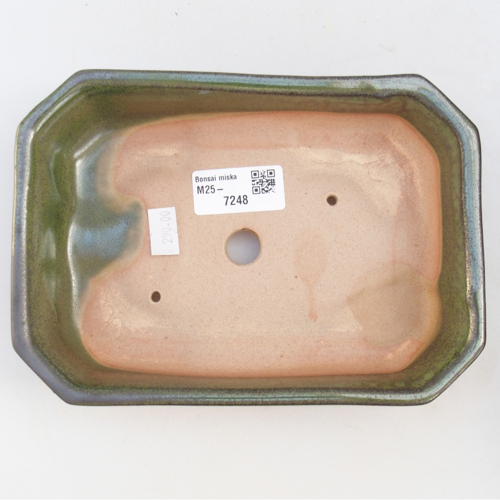 Bonsaischaal van keramiek 26 x 26 x 8 cm, kleur rood