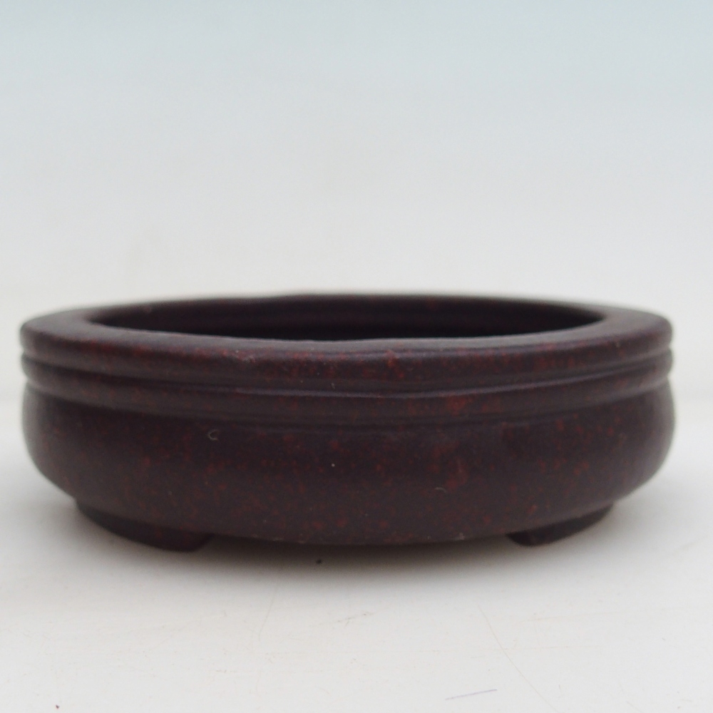Bonsaischaal van keramiek 9 x 9 x 2,5 cm, bruin