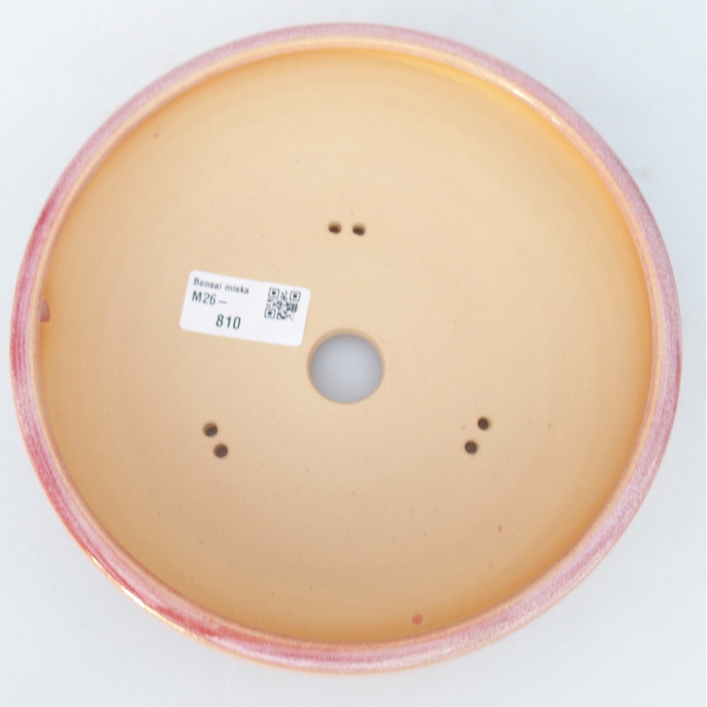 Bonsaischaal van keramiek 18,5 x 18,5 x 6 cm, roze