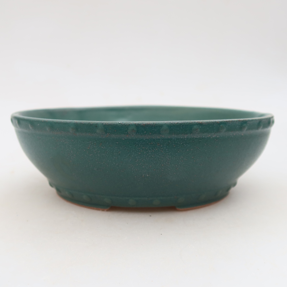 Bonsaischaal van keramiek 18 x 18 x 5,5 cm, kleur blauw