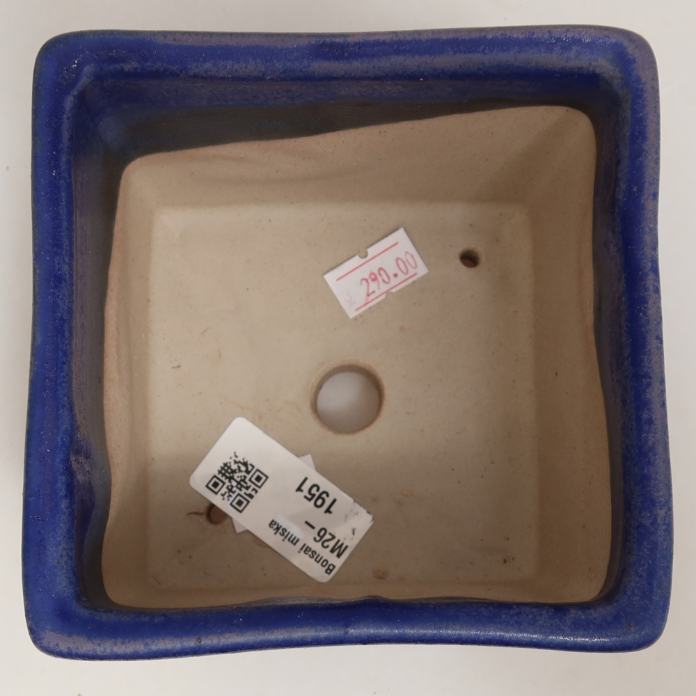 Keramische bonsaipot 11 x 11 x 8,5 cm, kleur: blauw
