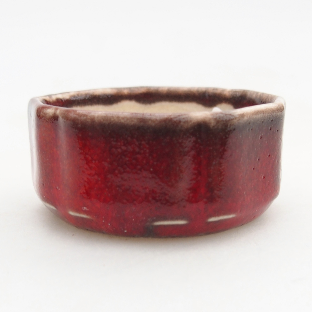 Mini bonsaischaal 4,5 x 4,5 x 2 cm, kleur rood