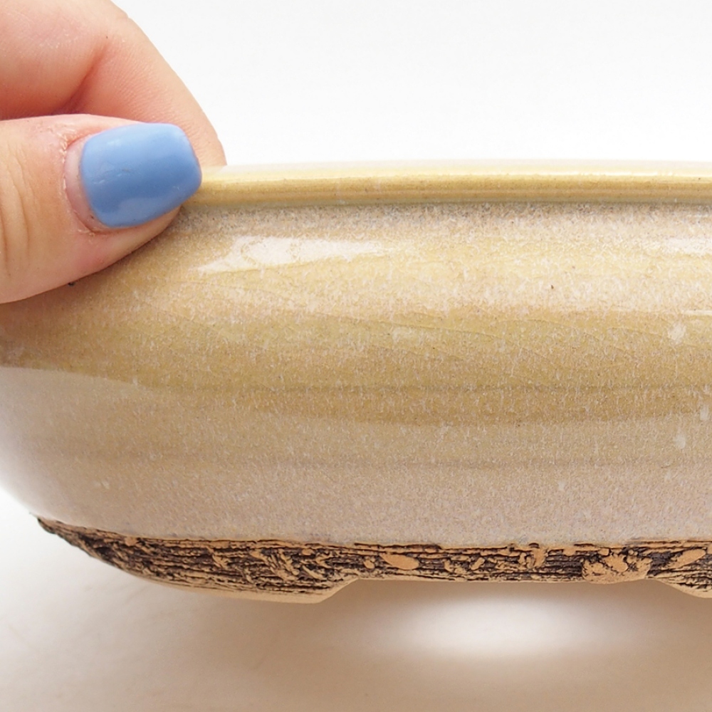 Bonsaischaal van keramiek 18,5 x 18,5 x 5,5 cm, groen