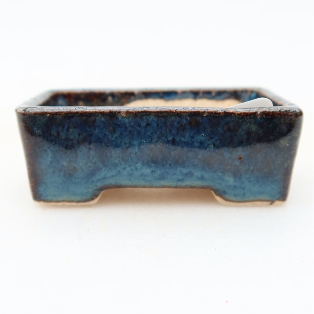 Keramische bonsaischaal 5 x 3 x 2 cm, kleur: blauw