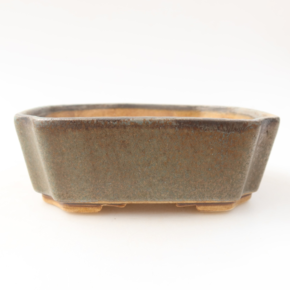 Keramische bonsaipot 14 x 11,5 x 4,5 cm, kleur groen