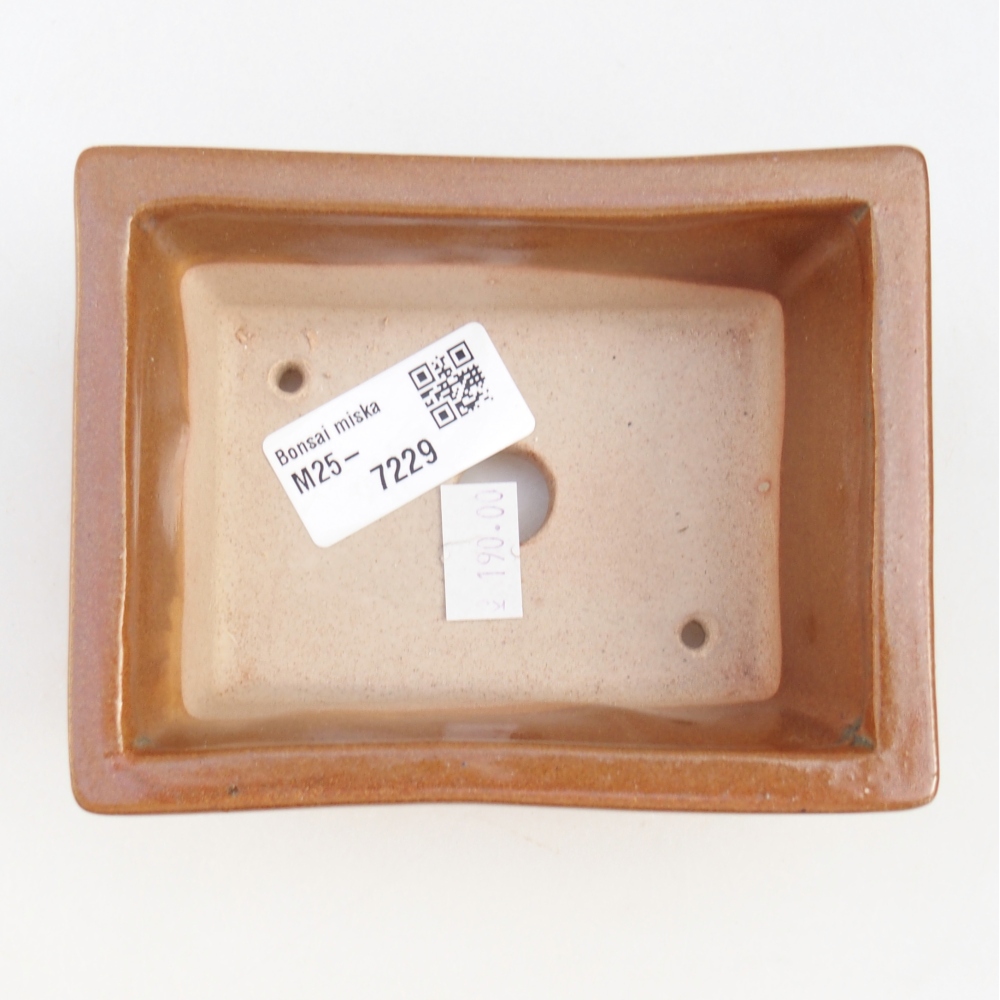 Bonsaischaal van keramiek 26 x 26 x 8 cm, kleur rood