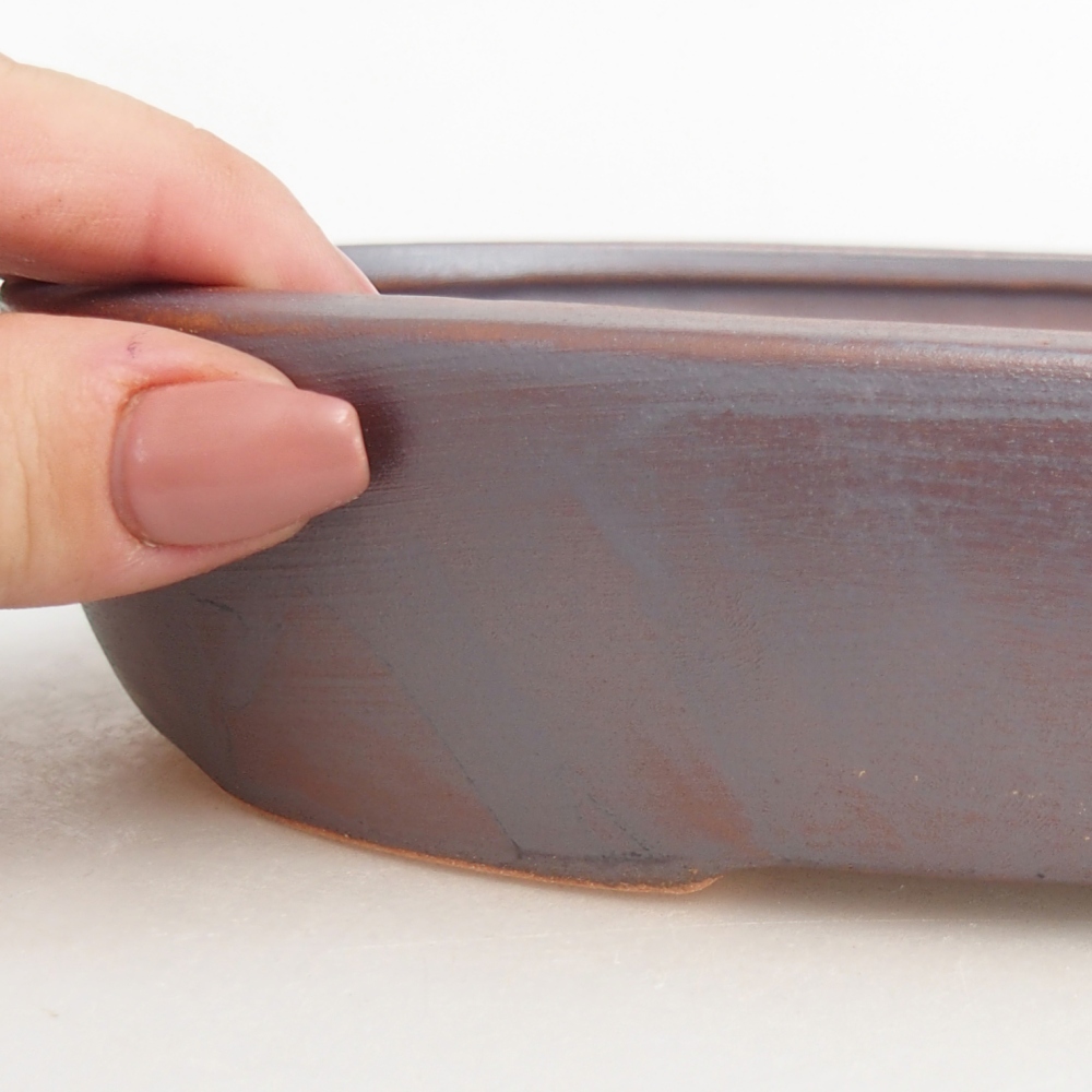 Bonsaischaal van keramiek 22 x 17 x 4 cm, metaalkleur