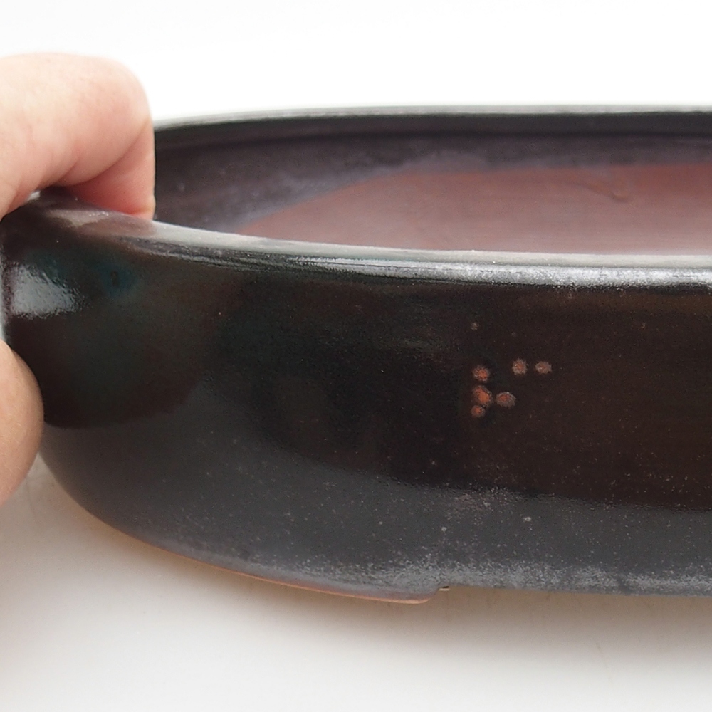 Bonsaischaal van keramiek 26 x 20 x 5 cm, groen