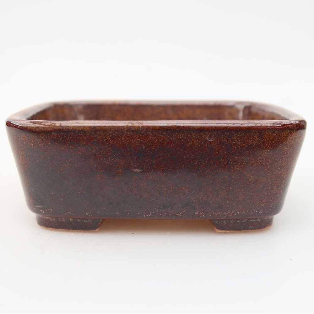 Bonsaischaal van keramiek 10 x 8 x 3,5 cm, bruin