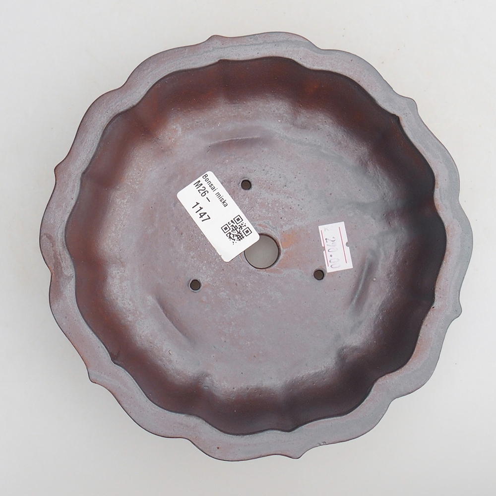 Bonsaischaal van keramiek 18 x 18 x 4,5 cm, metaalkleur