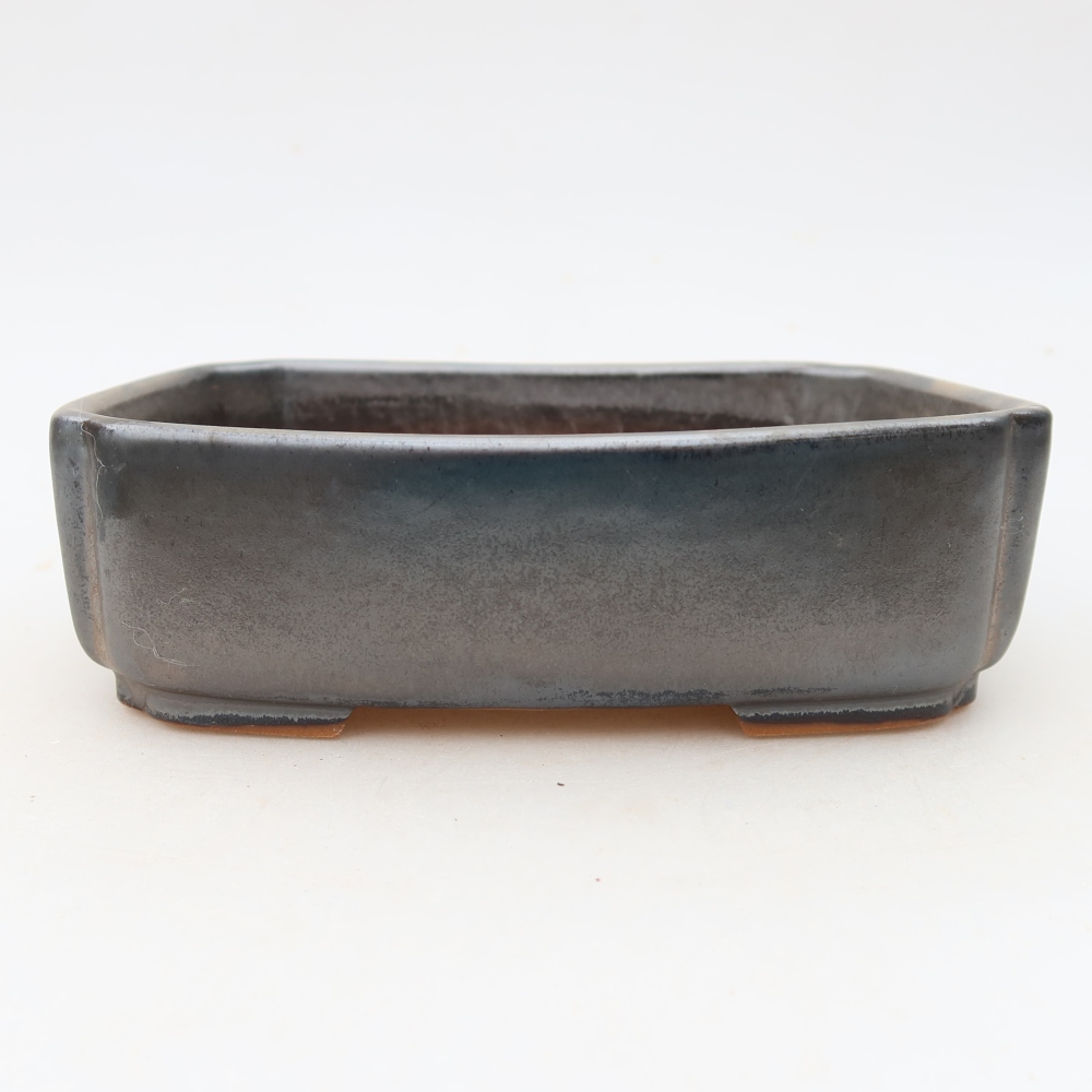 Keramische bonsaipot 15 x 12,5 x 4,5 cm, metaalachtige kleur