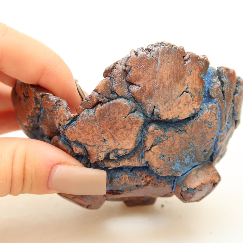 Keramische schaal 9 x 8,5 x 5 cm, kleur: blauw