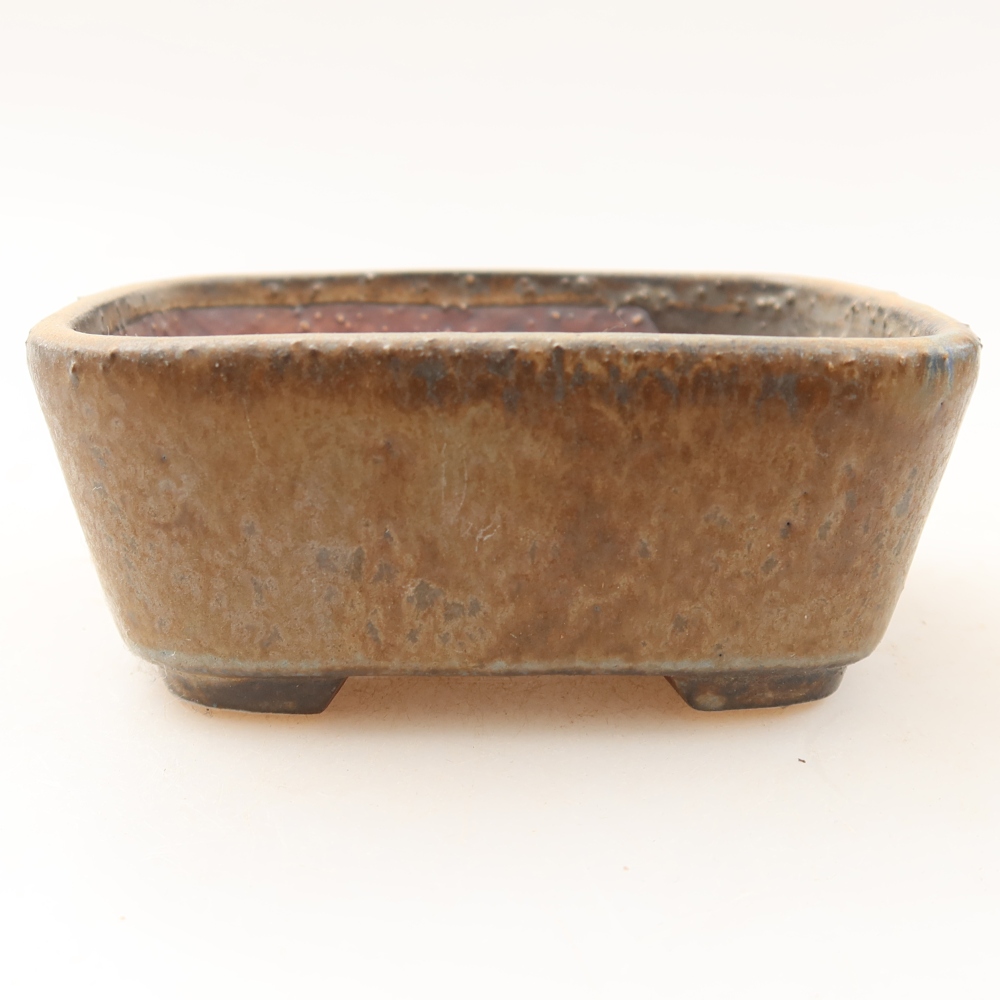 Bonsaischaal van keramiek 10 x 8,5 x 4 cm, bruin
