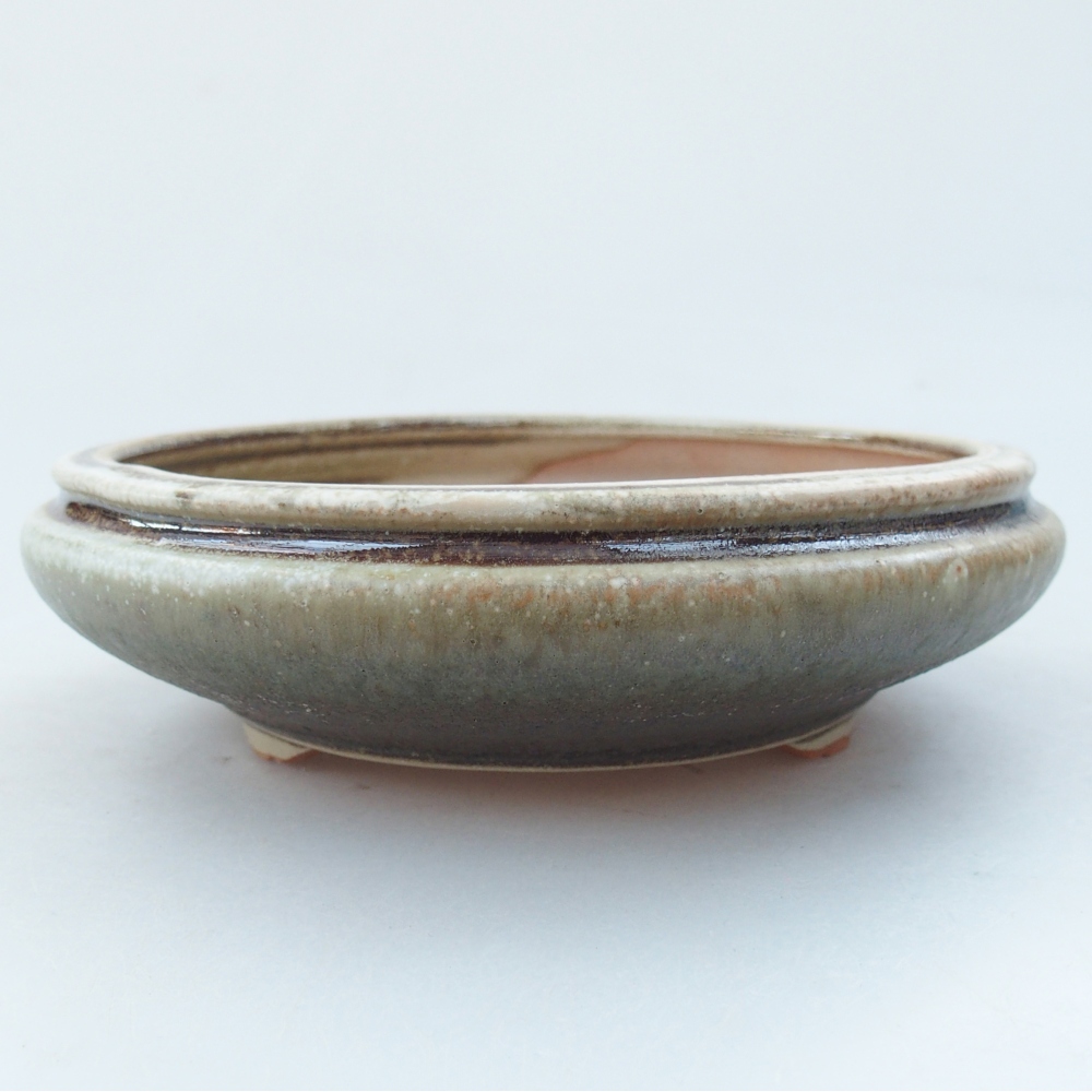 Bonsaischaal van keramiek 26 x 26 x 8 cm, kleur rood