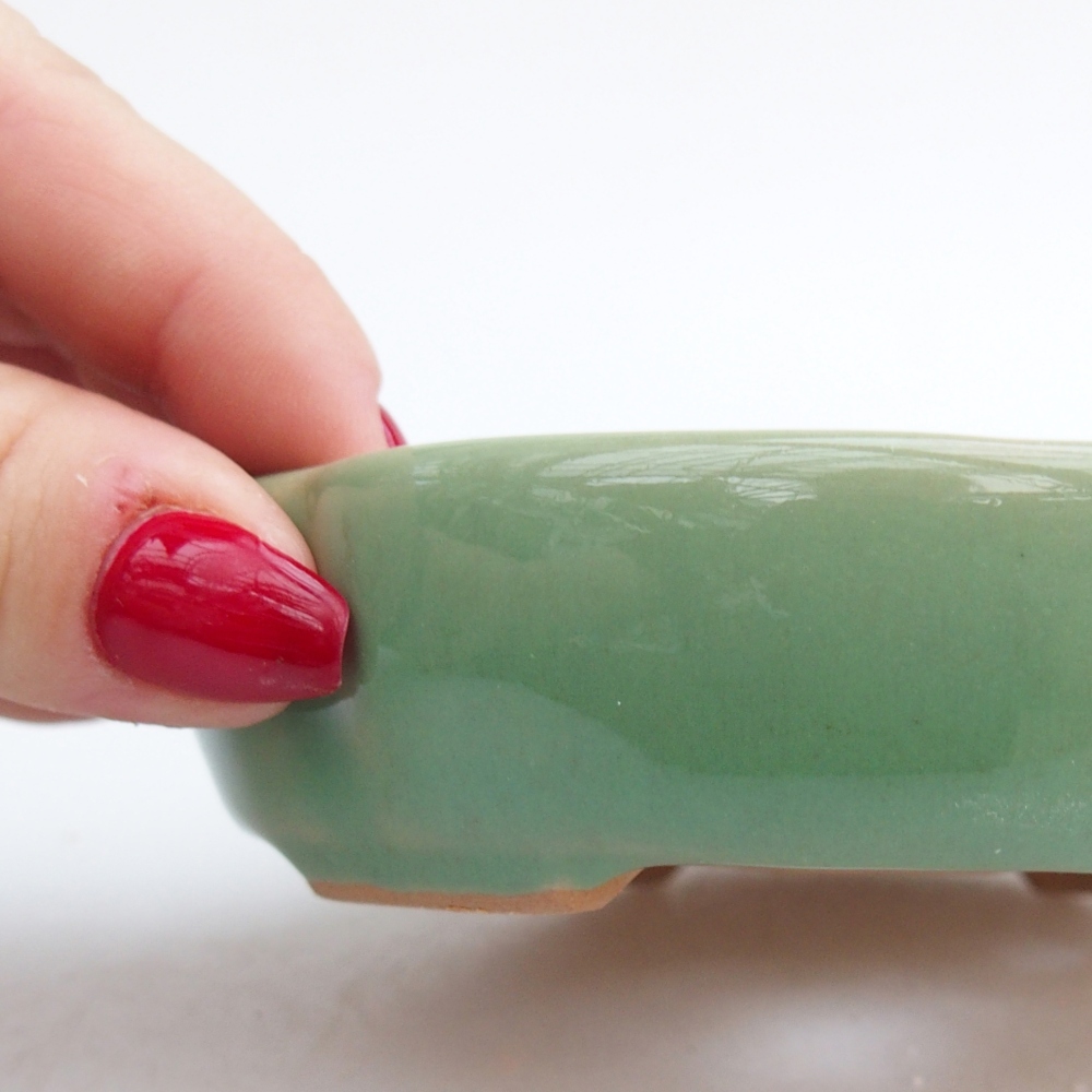 Bonsaischaal van keramiek 26 x 26 x 8 cm, kleur rood