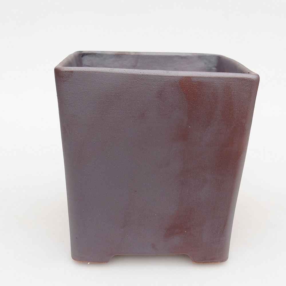 Bonsaischaal van keramiek 13 x 13 x 13 cm, metaalkleur