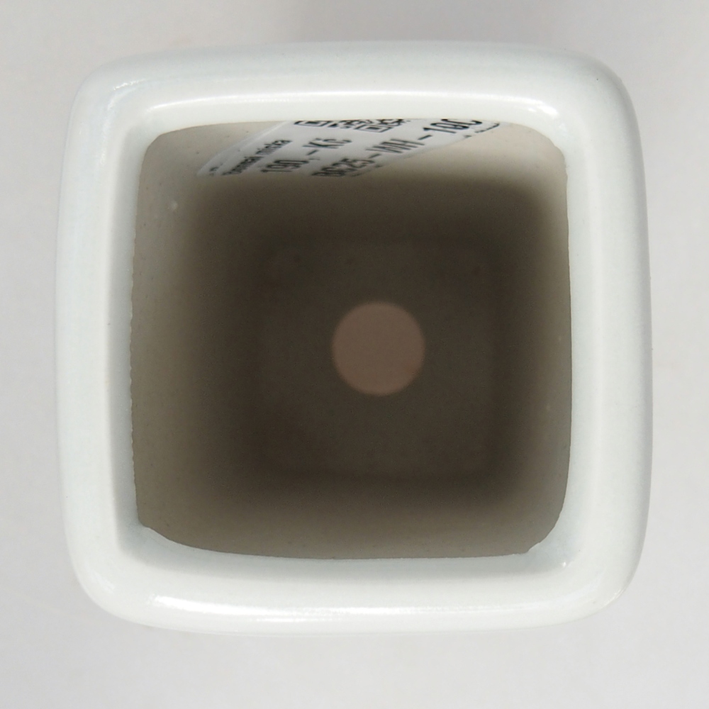 Bonsaischaal van keramiek 5,5 x 5,5 x 12 cm, kleur wit