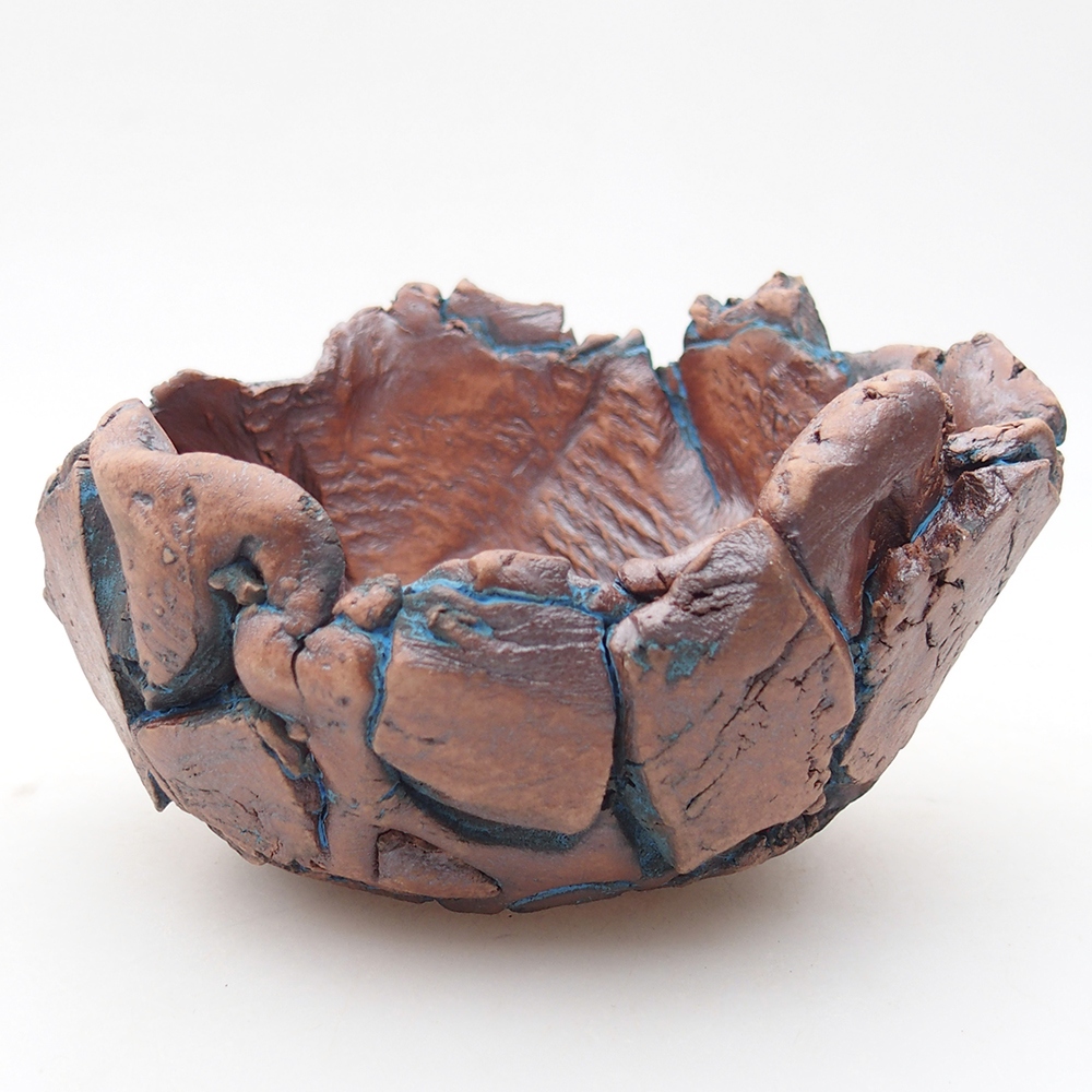 Keramisch Schelp 11,5 x 11 x 7,5 cm , kleur blauw