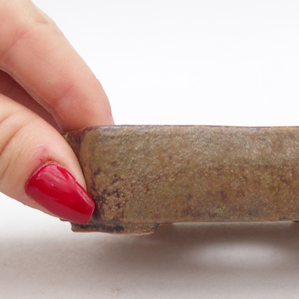 Bonsaischaal van keramiek 26 x 26 x 8 cm, kleur rood