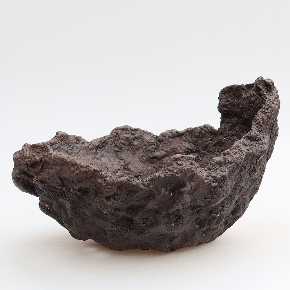 Keramische schaal 20 x 16 x 13 cm, kleur bruin