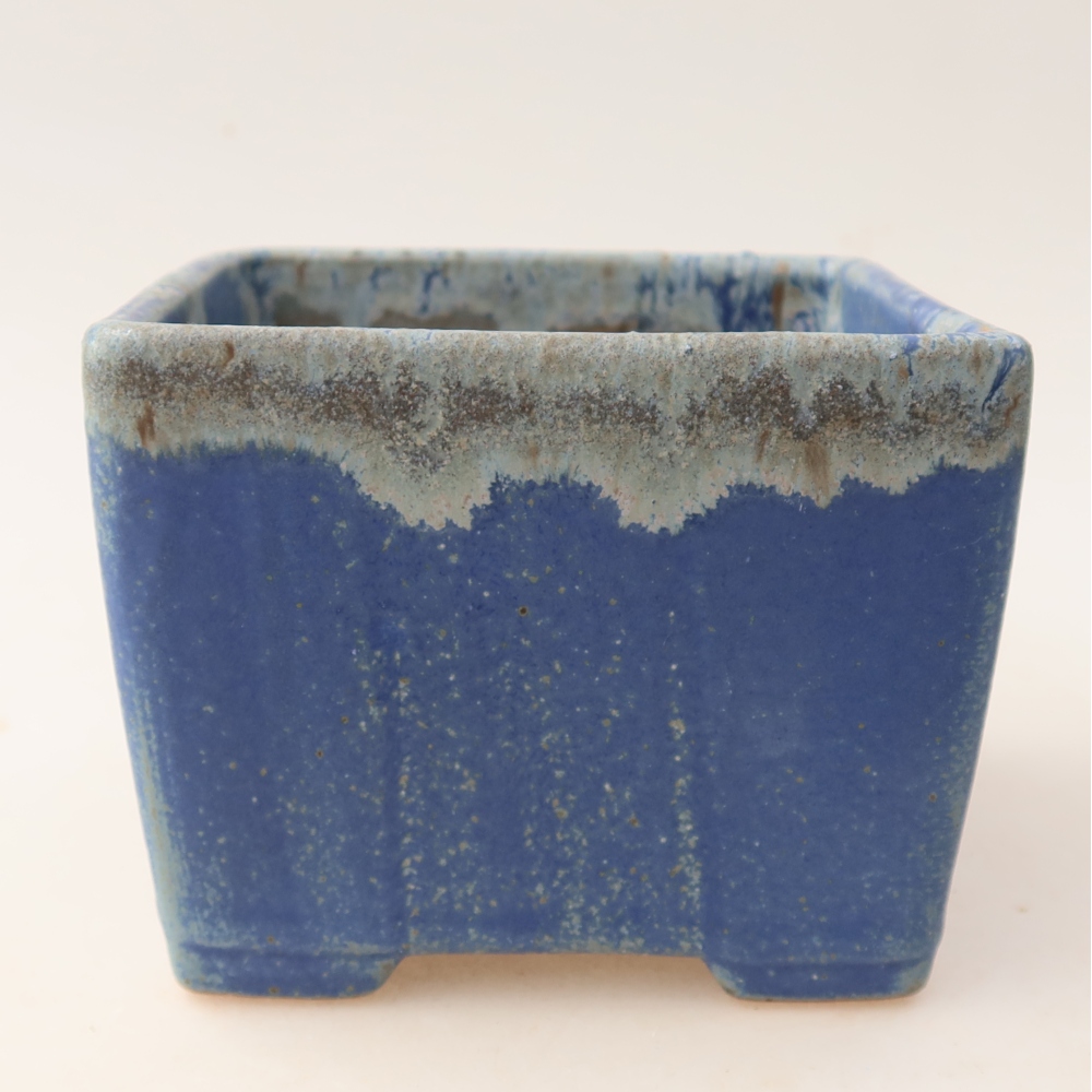 Keramische bonsaipot 11,5 x 11,5 x 9 cm, kleur: blauw