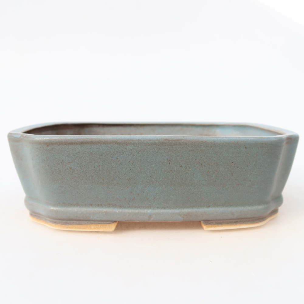 Keramische bonsaischaal 17,5 x 14,5 x 5 cm, kleur: blauw