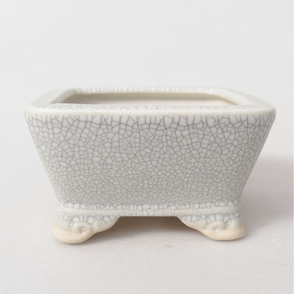 Bonsaischaal van keramiek 9,5 x 9,5 x 5 cm, raku kleur