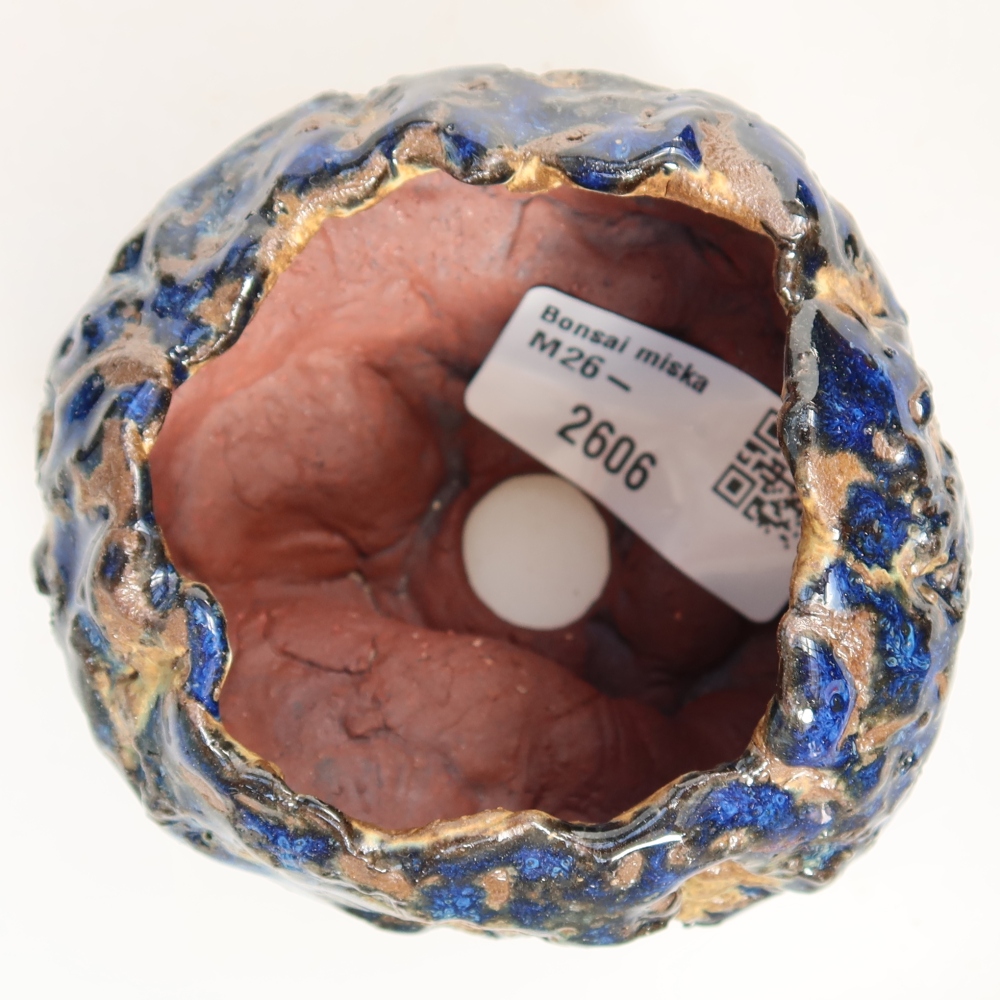 Keramische schaal  7,5 x 7 x 5,5 cm, kleur blauwbruin