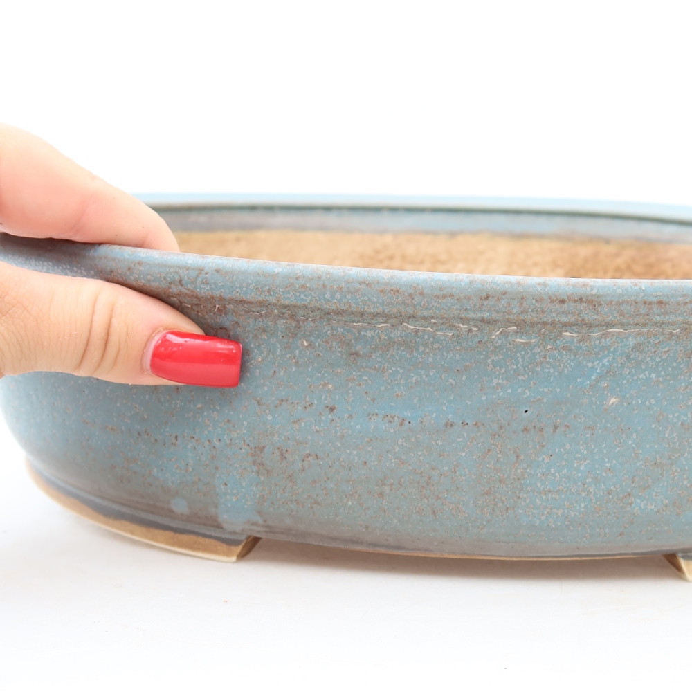Keramische bonsaischaal 31 x 27 x 7,5 cm, kleur: blauw