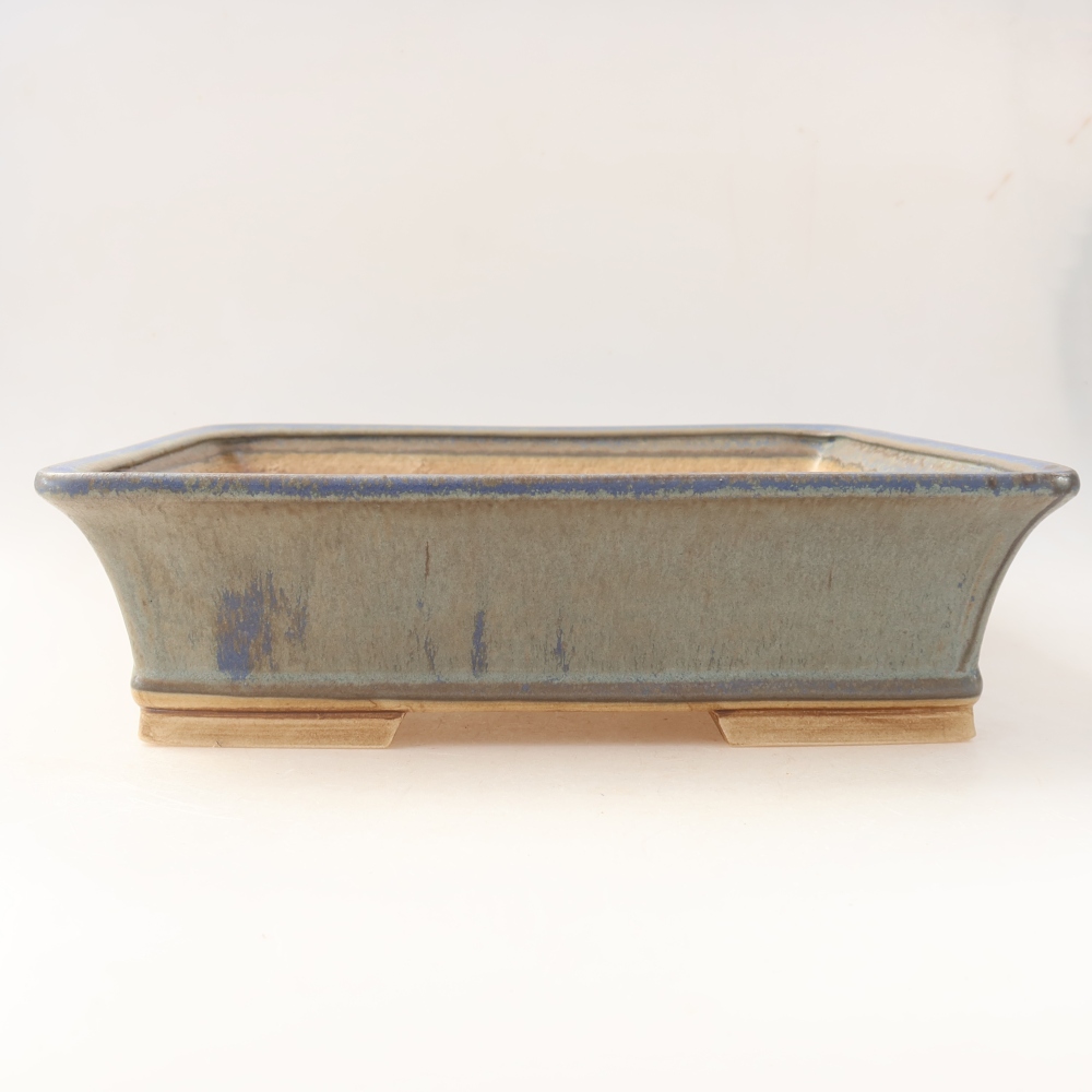 Keramische bonsaischaal 29,5 x 24,5 x 8 cm, kleur: blauw