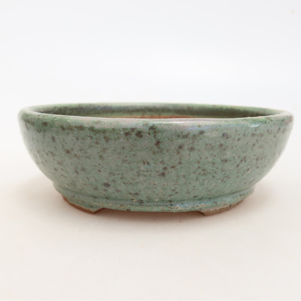 Bonsaischaal van keramiek 15 x 15 x 5 cm, groen