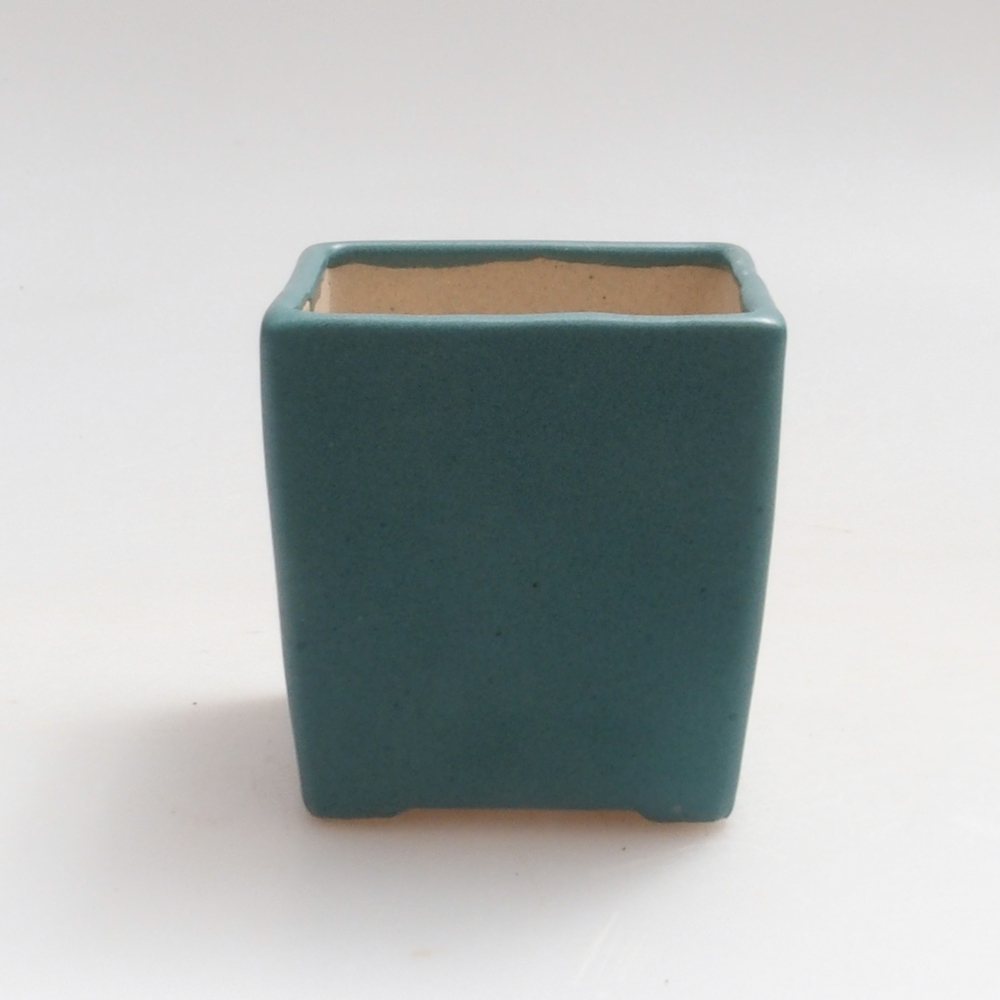 Bonsaischaal van keramiek 6,5 x 5,5 x 4 cm, kleur blauw