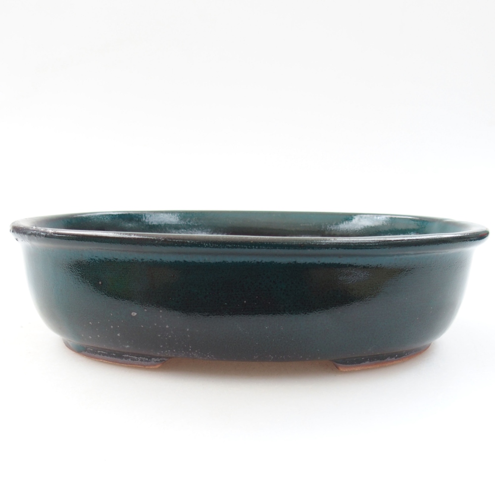 Bonsaischaal van keramiek 22 x 17 x 5 cm, groen