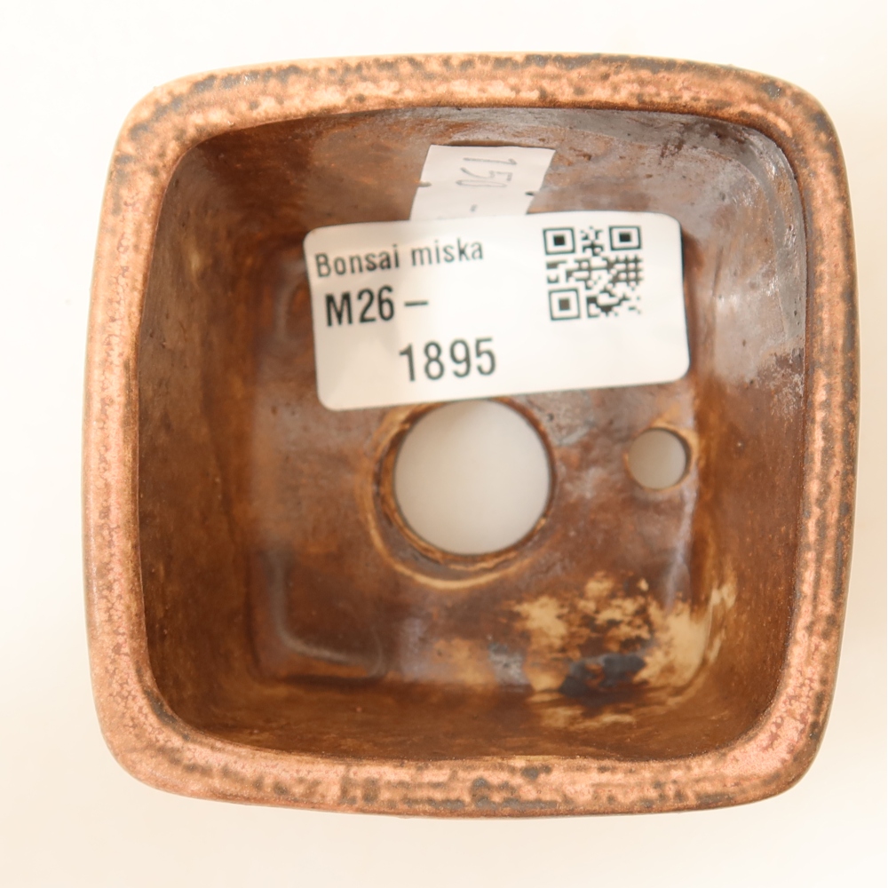 Keramische bonsaipot 6,5 x 6,5 x 4,5 cm, kleur roze