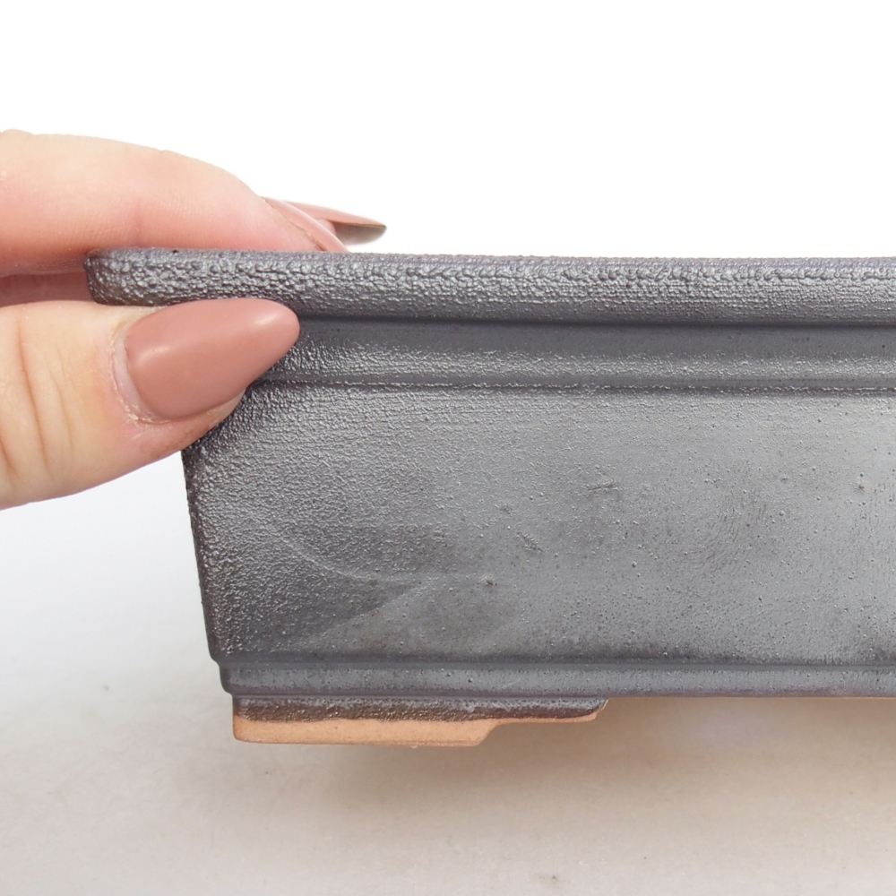 Bonsaischaal van keramiek 26 x 26 x 8 cm, kleur rood