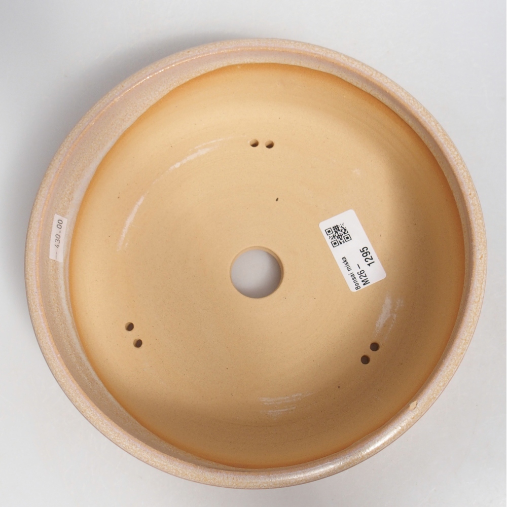 Bonsaischaal van keramiek 21 x 21 x 6 cm, kleur beige
