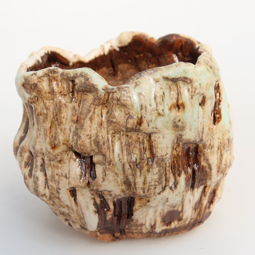 Keramische schaal  7 x 7 x 6,5 cm, kleur witbruin