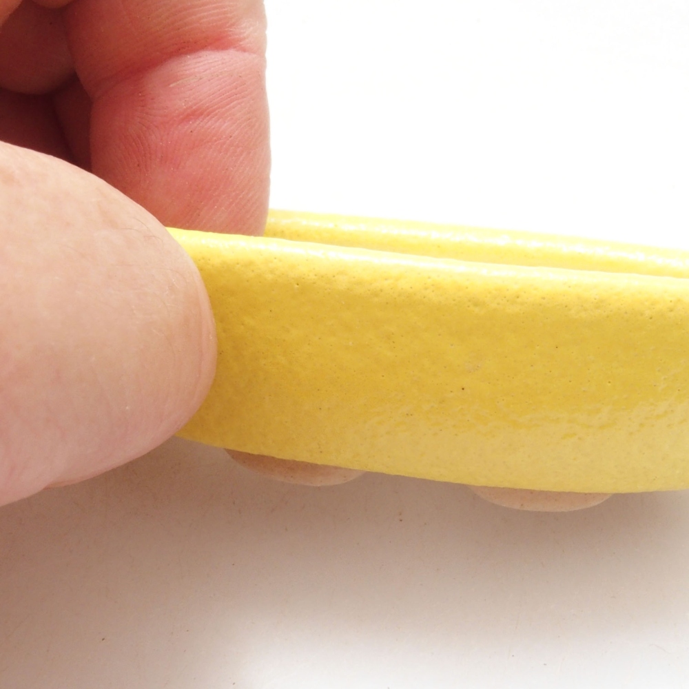 Bonsaischaal van keramiek 6,5 x 3,5 x 2 cm, geel