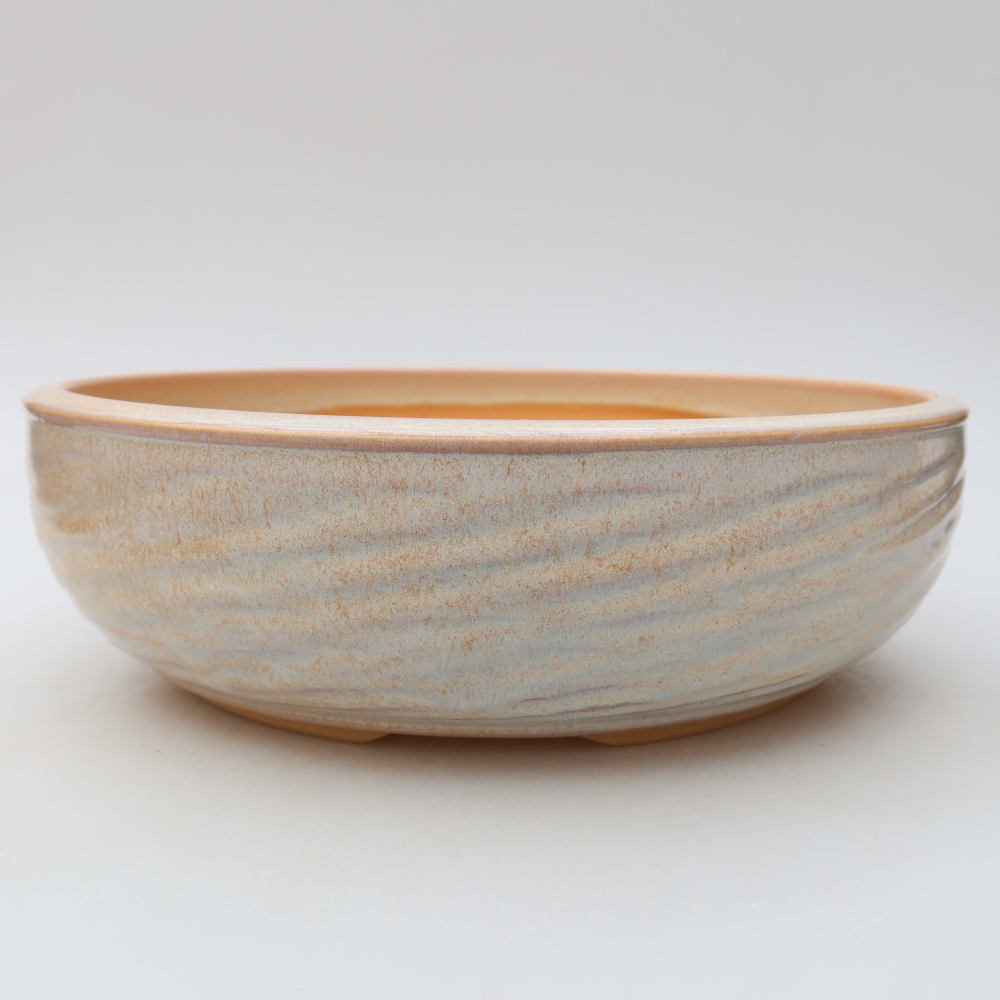 Keramische bonsaischaal 25,5 x 25,5 x 7,5 cm, kleur: beige