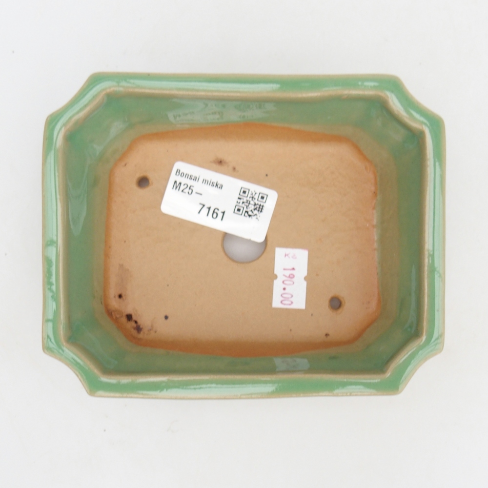 Bonsaischaal van keramiek 26 x 26 x 8 cm, kleur rood