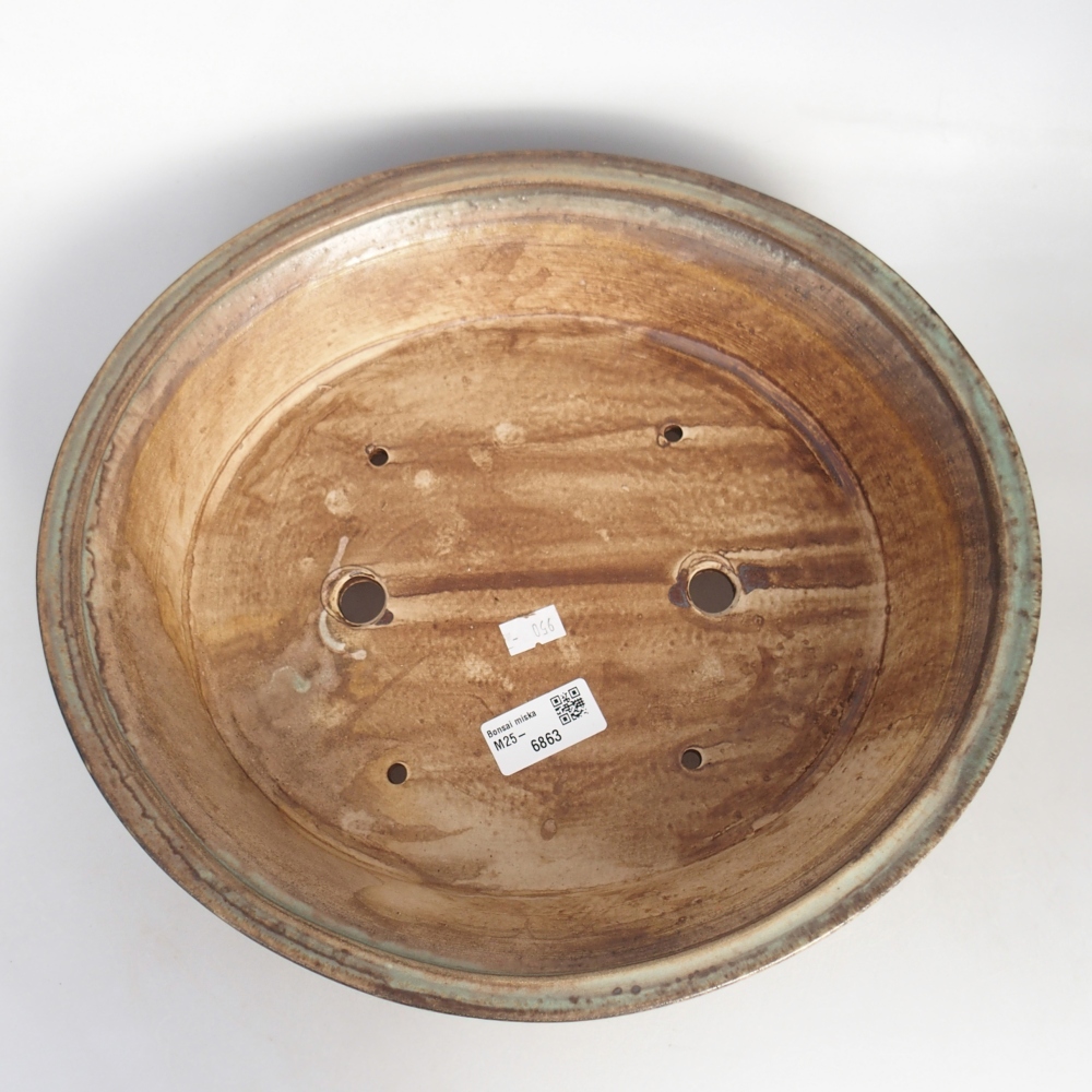 Bonsaischaal van keramiek 32 x 29 x 7 cm, groen