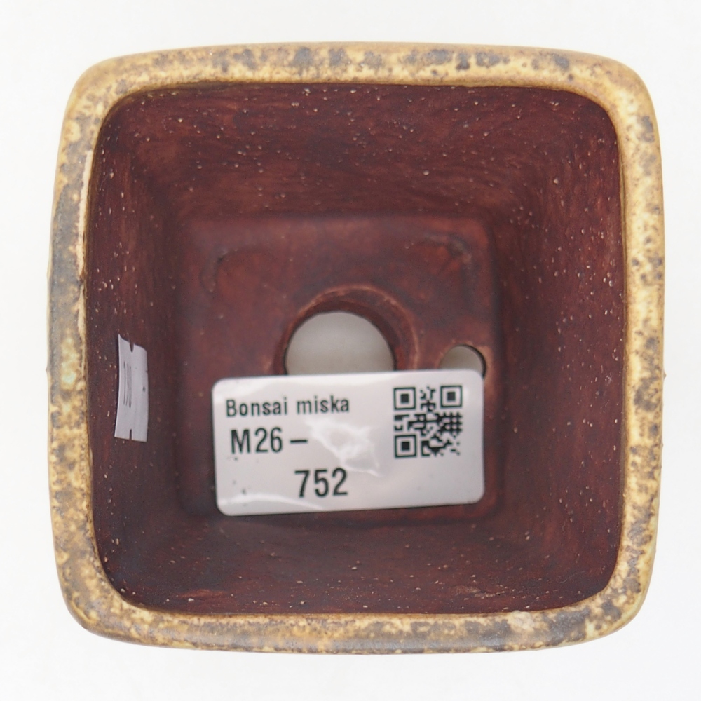 Bonsaischaal van keramiek 6,5 x 6,5 x 7 cm, groen