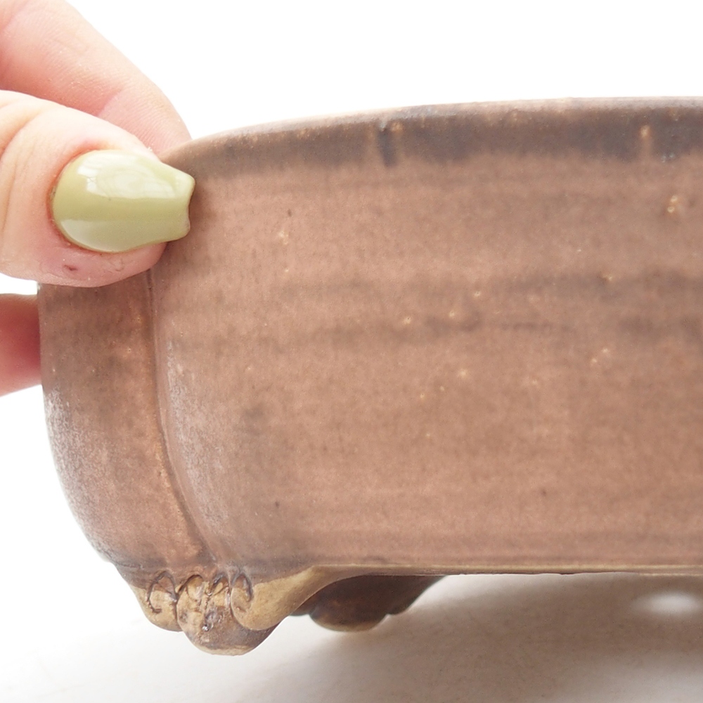 Bonsaischaal van keramiek 17 x 15,5 x 5,5 cm, roze