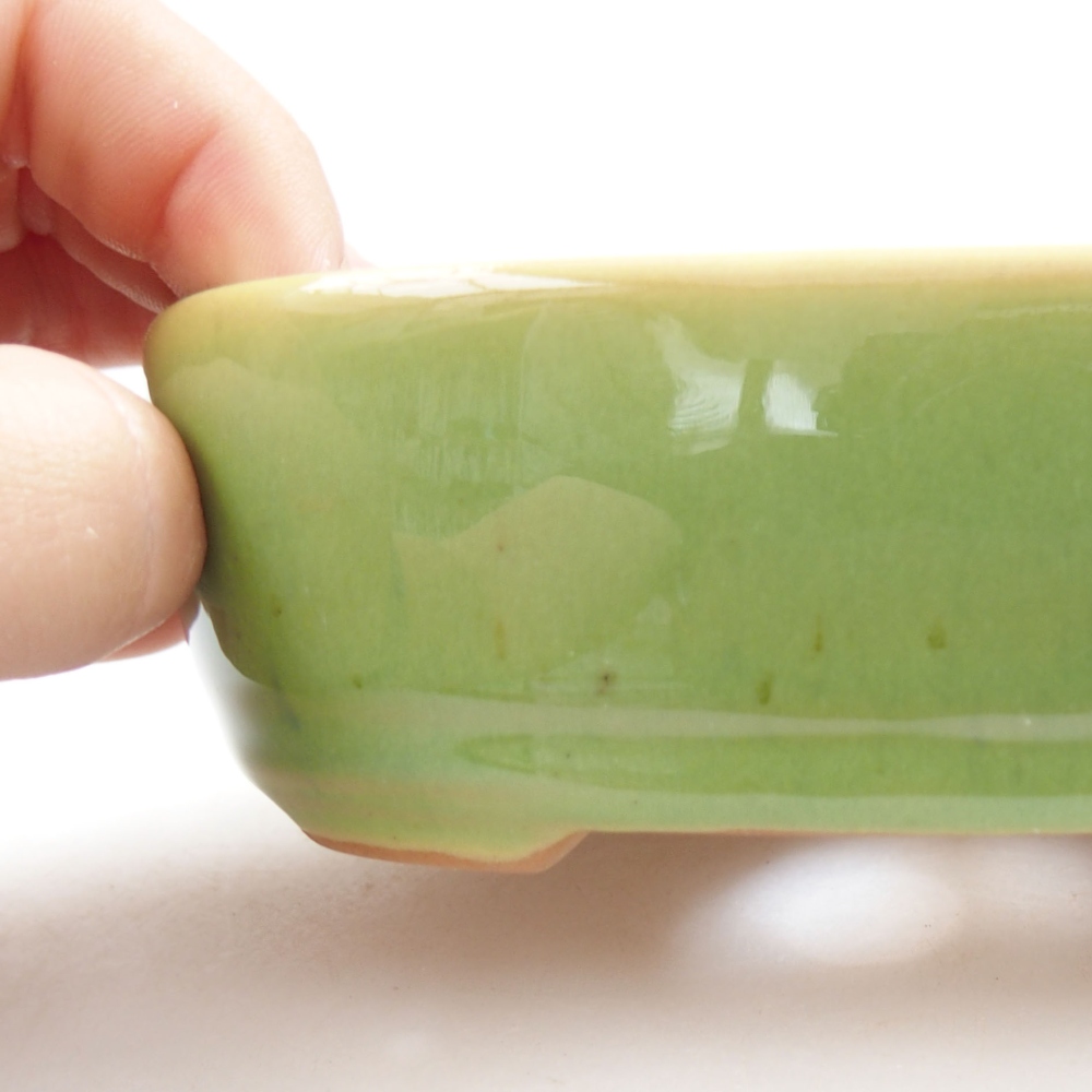 Bonsaischaal van keramiek 22 x 17 x 5 cm, groen