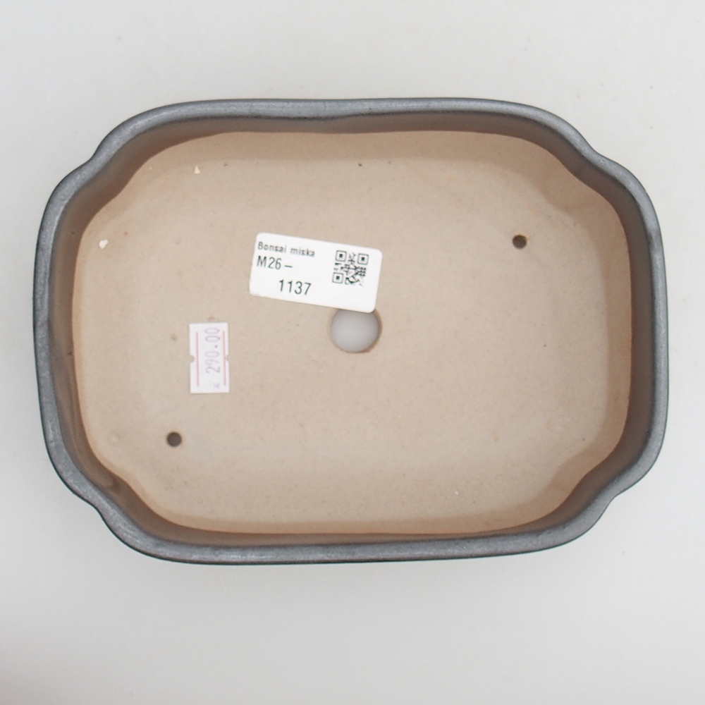 Bonsaischaal van keramiek 18 x 13 x 5 cm, metaalkleur