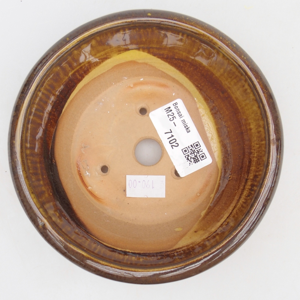 Bonsaischaal van keramiek 26 x 26 x 8 cm, kleur rood