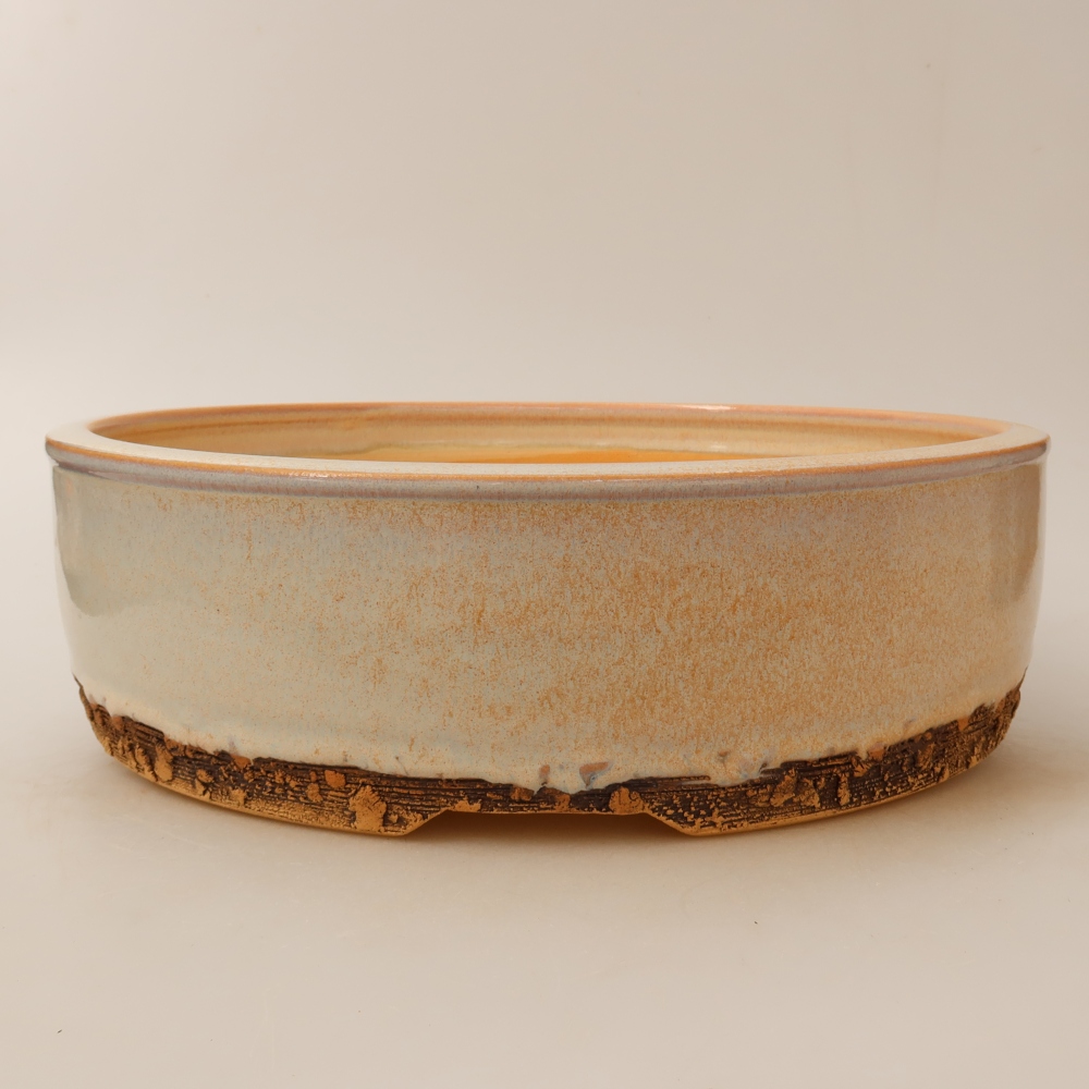 Keramische bonsaipot 28 x 28 x 8 cm, kleur: beige