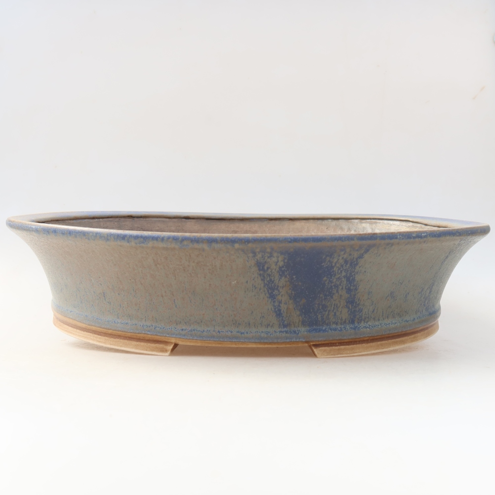 Keramische bonsaischaal 31 x 28,5 x 7 cm, kleur: blauw