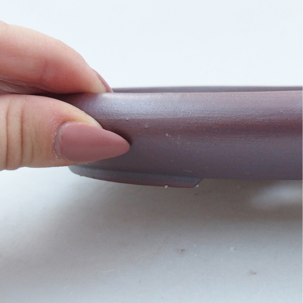 Bonsaischaal van keramiek 26 x 26 x 8 cm, kleur rood